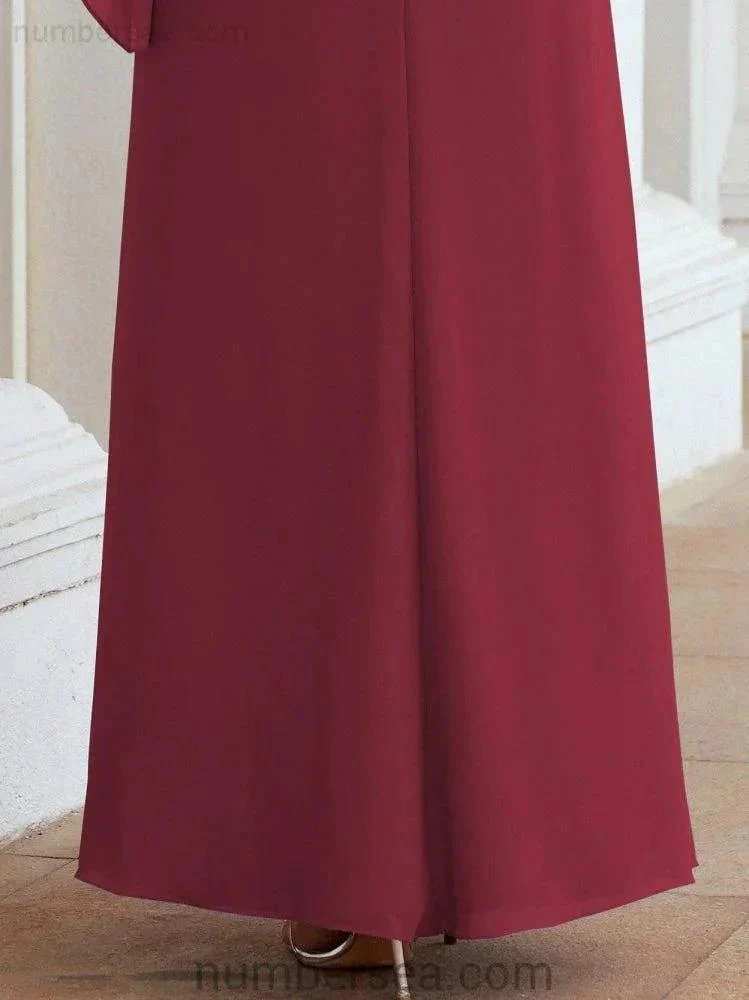Sunnderly Formal Party Gown Dress Long Mother of The Bride Dresses with Ruffle Cape SY28026 - Image 47