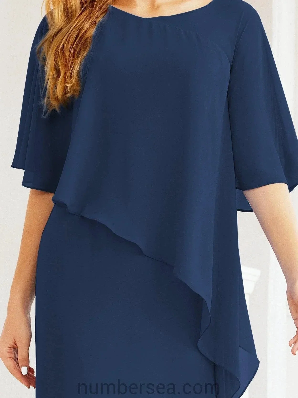 Sunnderly Formal Party Gown Dress Long Mother of The Bride Dresses with Ruffle Cape SY28026 - Image 50