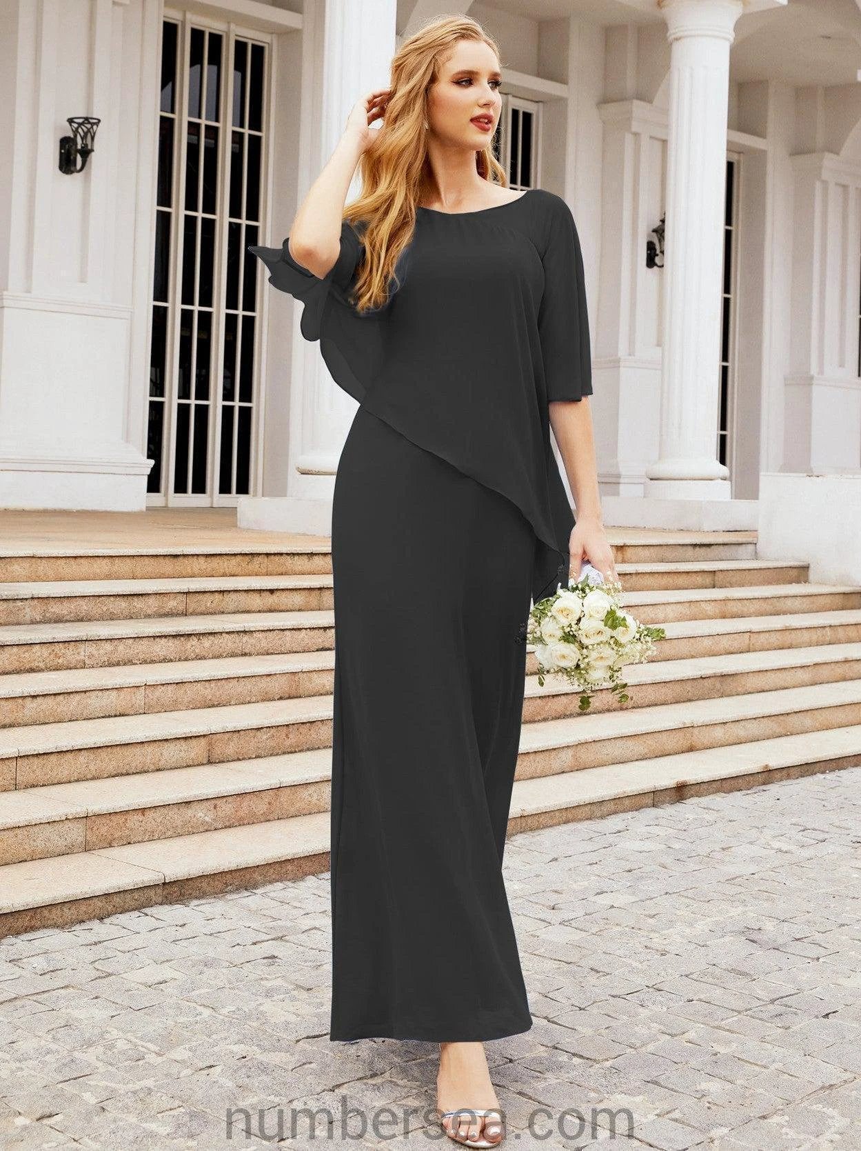 Sunnderly Formal Party Gown Dress Long Mother of The Bride Dresses with Ruffle Cape SY28026 - Image 57
