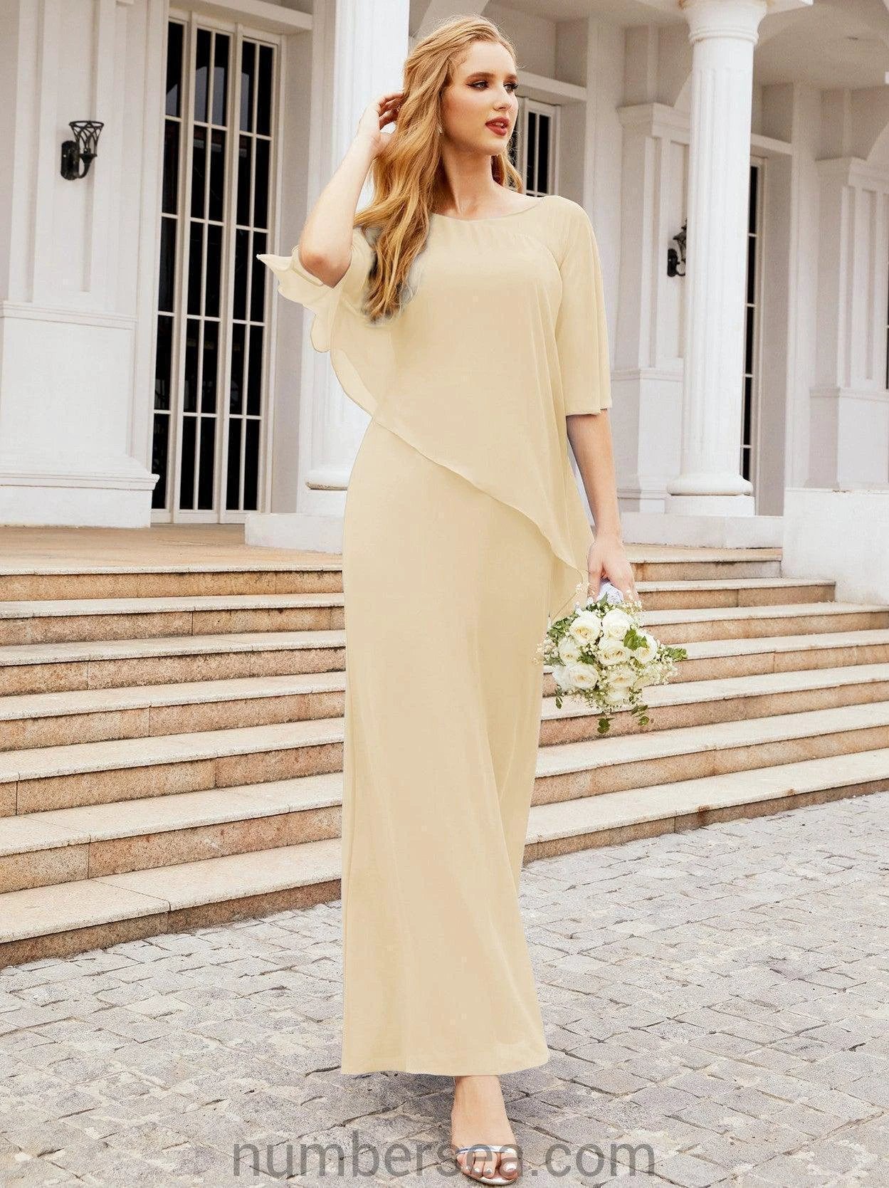 Sunnderly Formal Party Gown Dress Long Mother of The Bride Dresses with Ruffle Cape SY28026 - Image 61