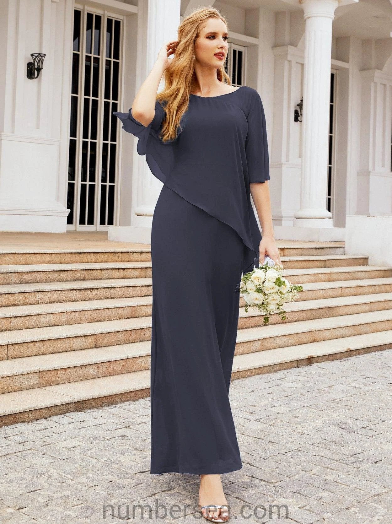 Sunnderly Formal Party Gown Dress Long Mother of The Bride Dresses with Ruffle Cape SY28026 - Image 69