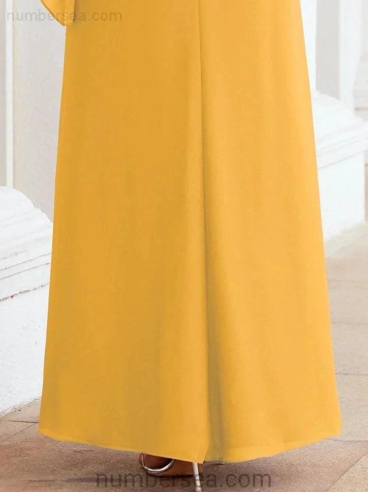 Sunnderly Formal Party Gown Dress Long Mother of The Bride Dresses with Ruffle Cape SY28026 - Image 7