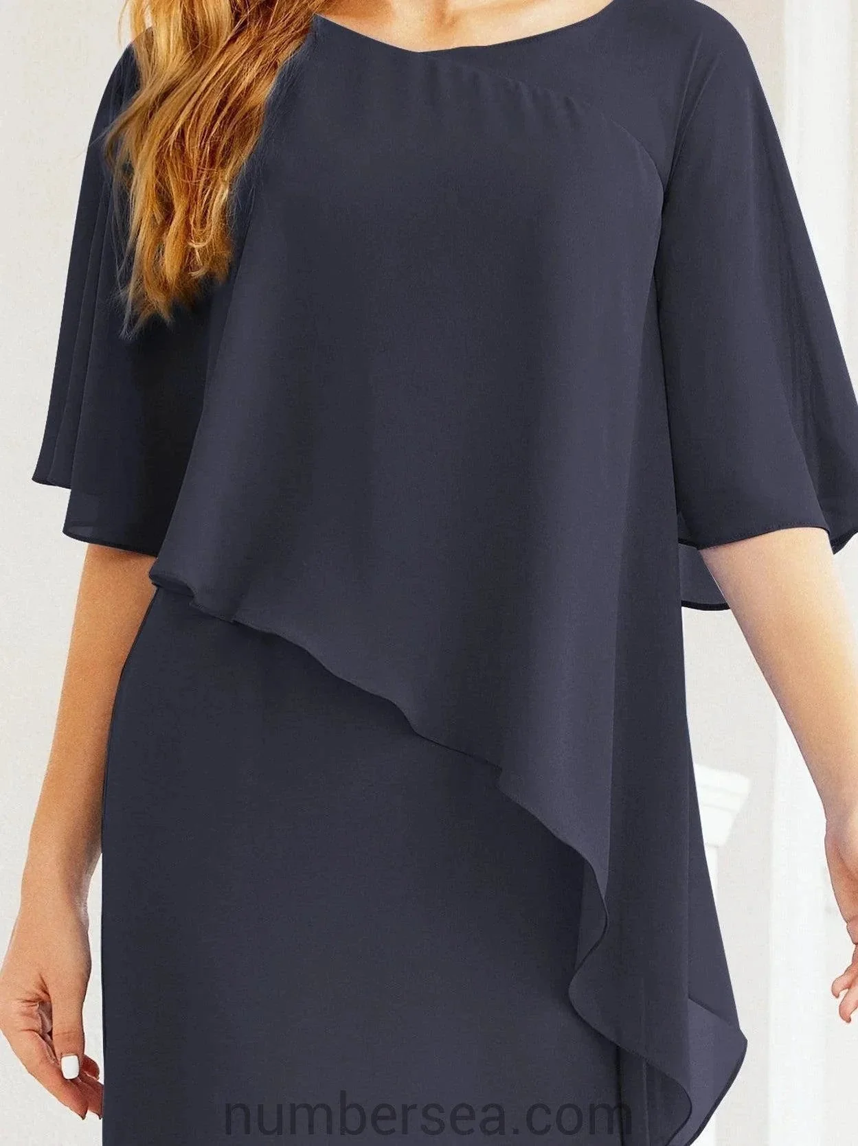 Sunnderly Formal Party Gown Dress Long Mother of The Bride Dresses with Ruffle Cape SY28026 - Image 70