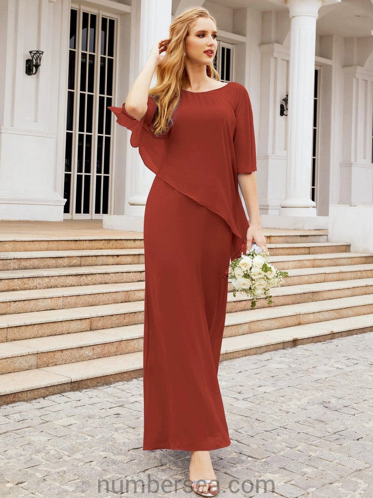Sunnderly Formal Party Gown Dress Long Mother of The Bride Dresses with Ruffle Cape SY28026 - Image 73