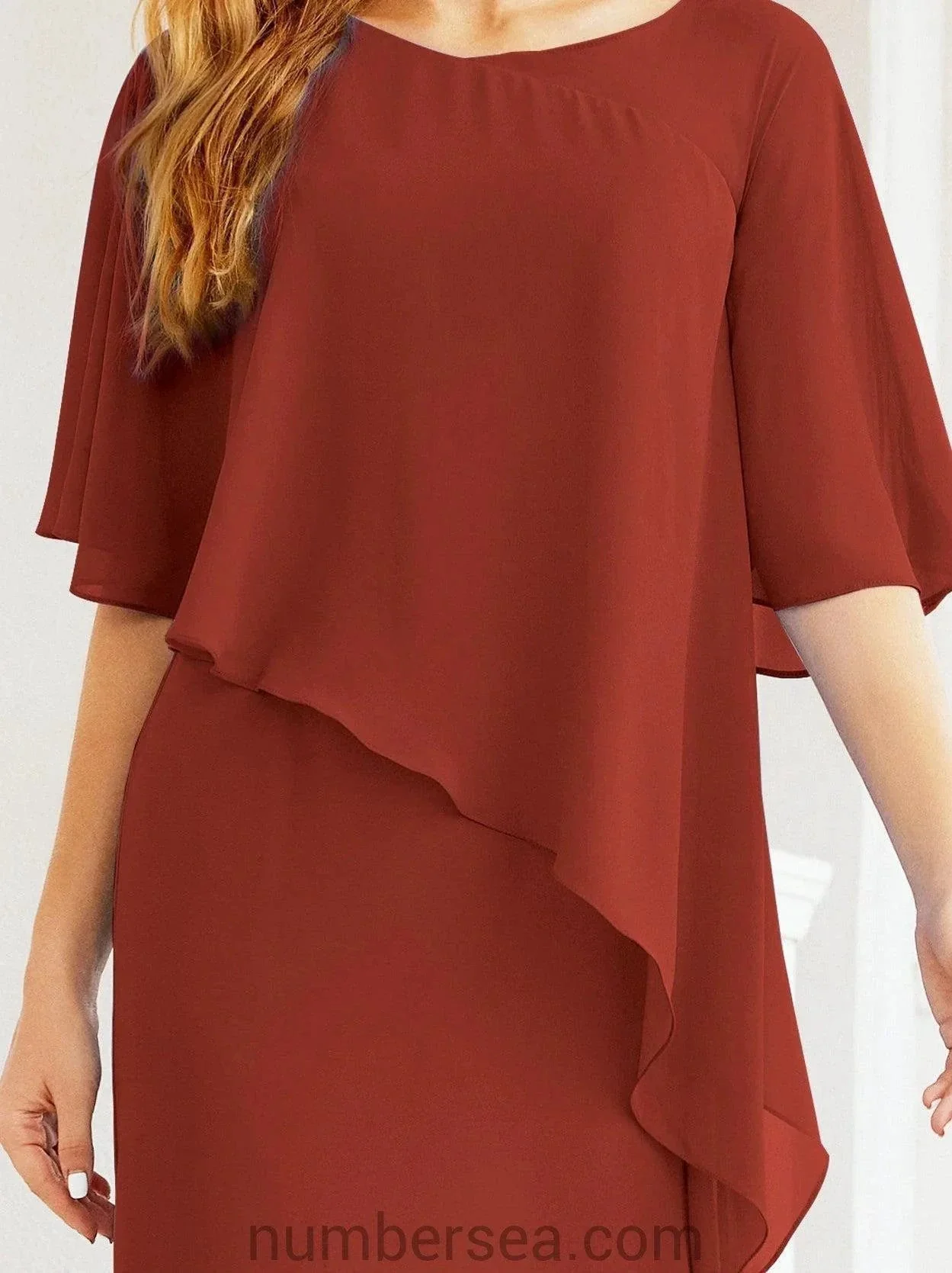 Sunnderly Formal Party Gown Dress Long Mother of The Bride Dresses with Ruffle Cape SY28026 - Image 74
