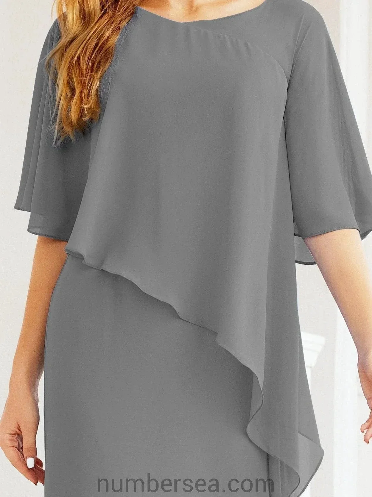 Sunnderly Formal Party Gown Dress Long Mother of The Bride Dresses with Ruffle Cape SY28026 - Image 78