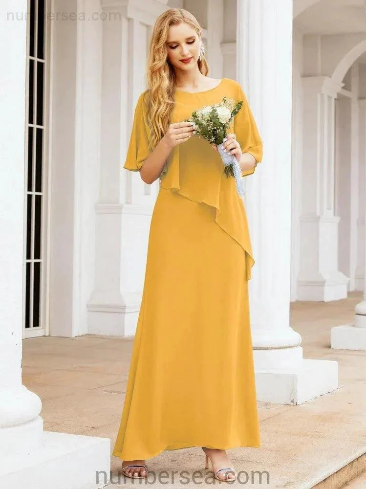 Sunnderly Formal Party Gown Dress Long Mother of The Bride Dresses with Ruffle Cape SY28026 - Image 8