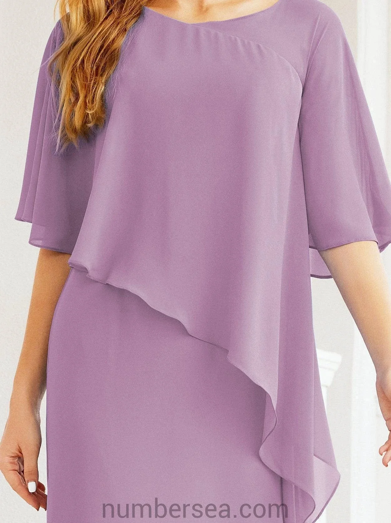 Sunnderly Formal Party Gown Dress Long Mother of The Bride Dresses with Ruffle Cape SY28026 - Image 82