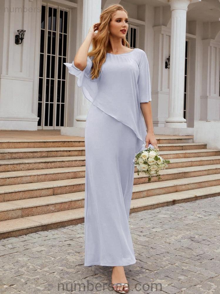 Sunnderly Formal Party Gown Dress Long Mother of The Bride Dresses with Ruffle Cape SY28026 - Image 9