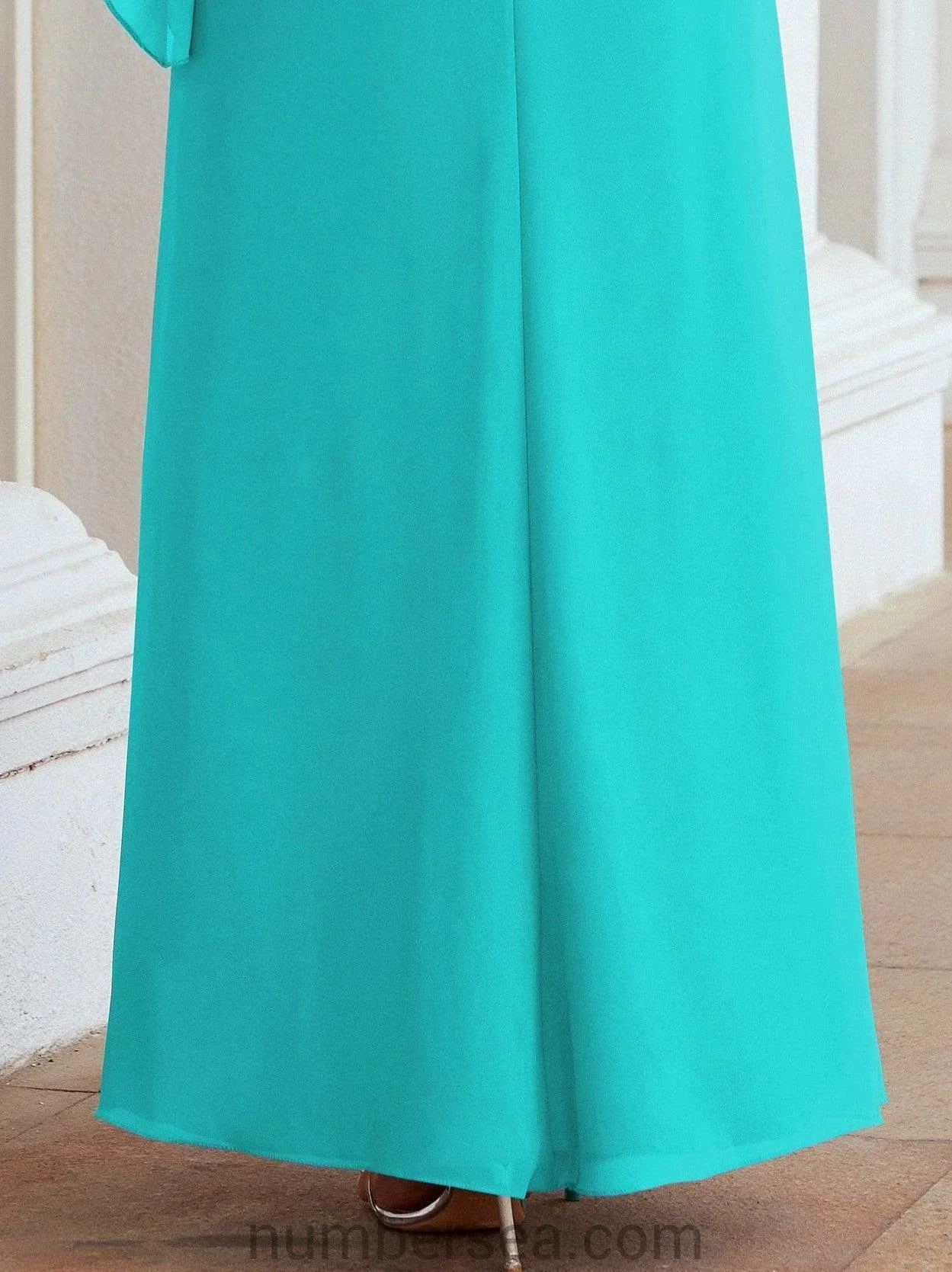 Sunnderly Formal Party Gown Dress Long Mother of The Bride Dresses with Ruffle Cape SY28026 - Image 91
