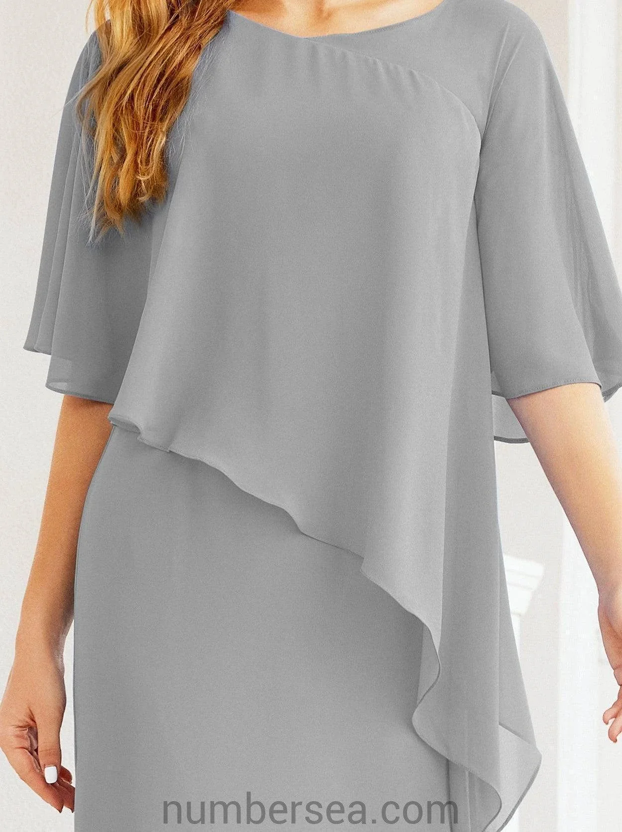 Sunnderly Formal Party Gown Dress Long Mother of The Bride Dresses with Ruffle Cape SY28026 - Image 98