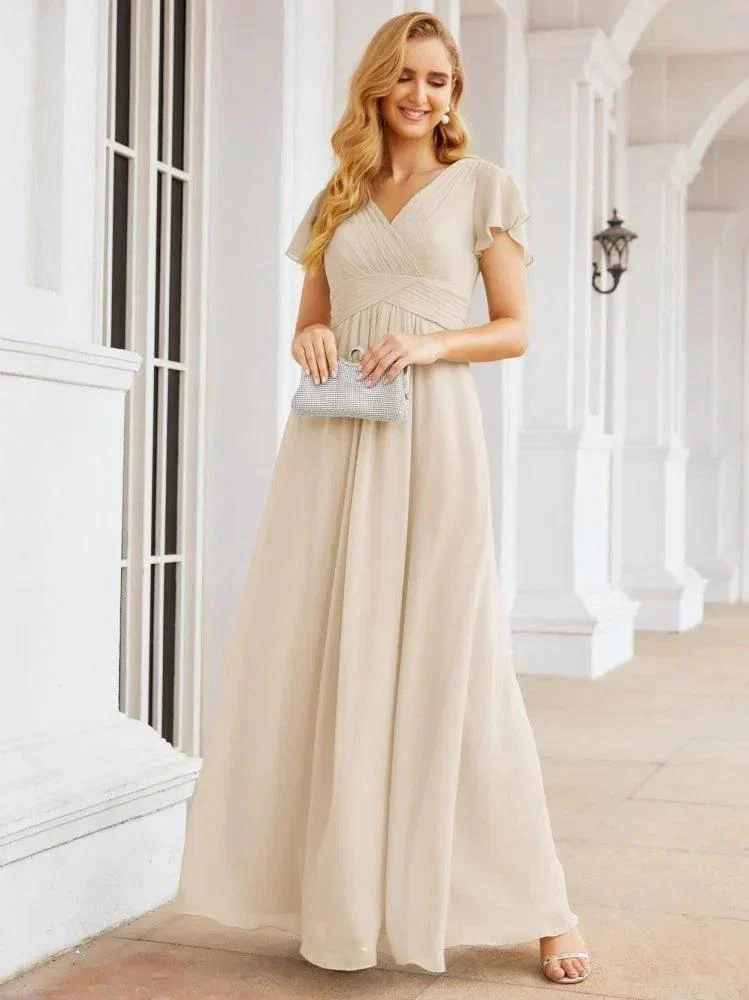 Numbersea Formal Prom Gowns for Mother of The Bride Cap Sleeves Bridesmaid Dress 28047 - Image 103
