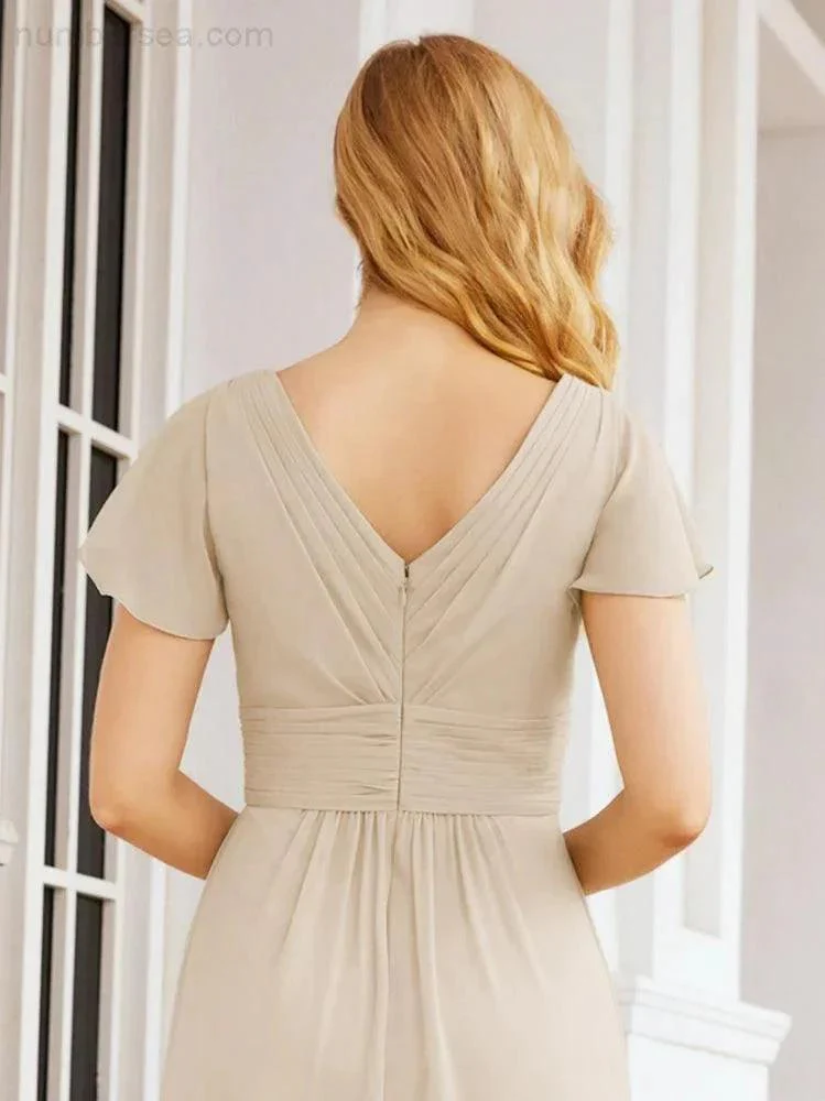 Numbersea Formal Prom Gowns for Mother of The Bride Cap Sleeves Bridesmaid Dress 28047 - Image 104
