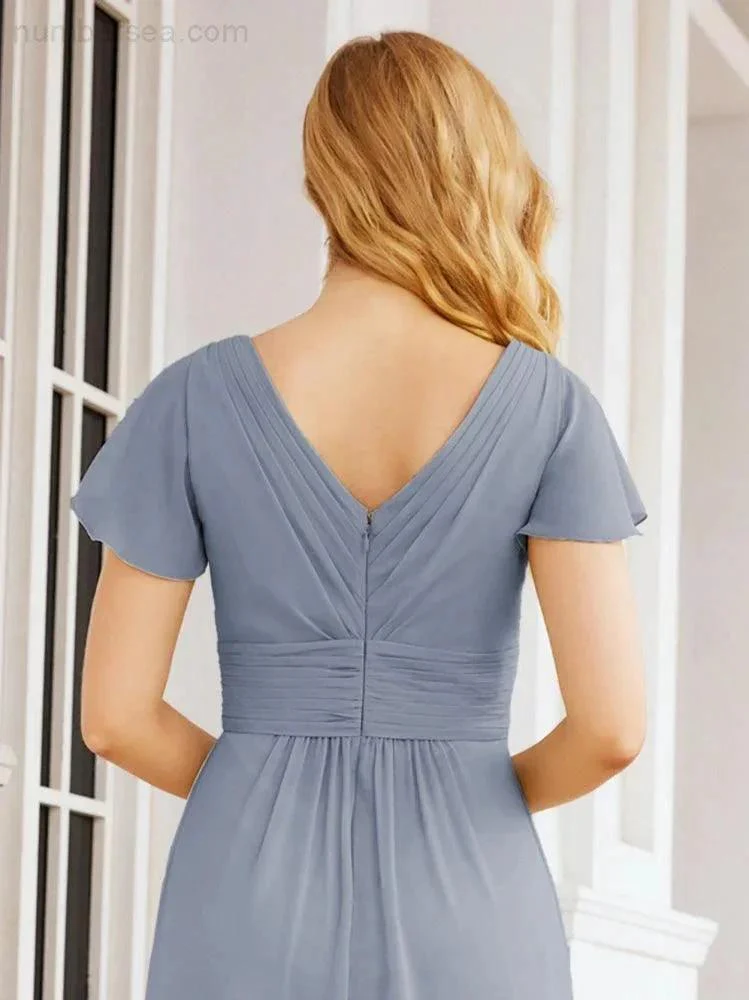 Numbersea Formal Prom Gowns for Mother of The Bride Cap Sleeves Bridesmaid Dress 28047 - Image 11