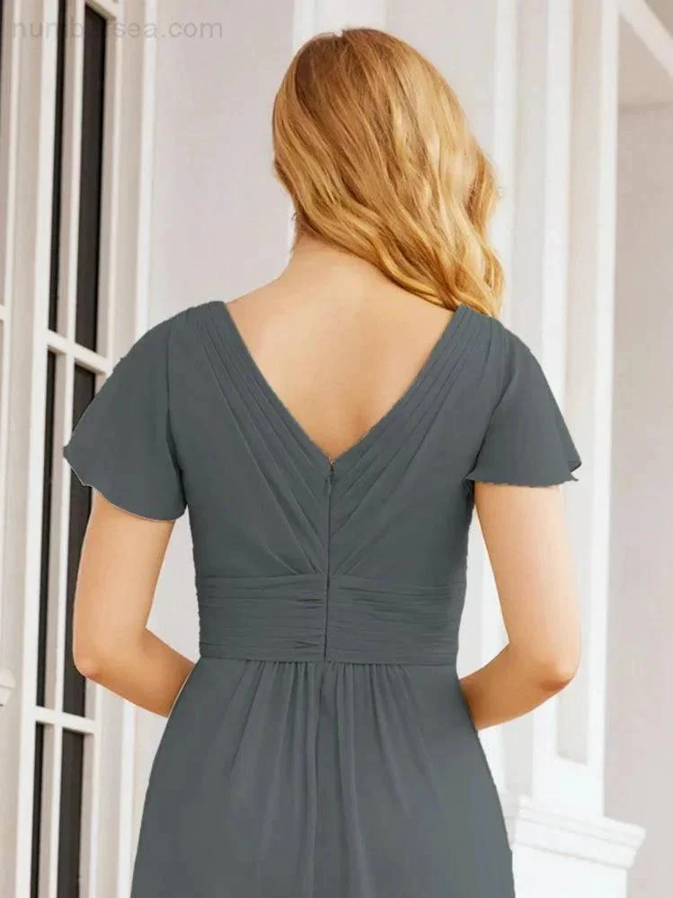 Numbersea Formal Prom Gowns for Mother of The Bride Cap Sleeves Bridesmaid Dress 28047 - Image 113