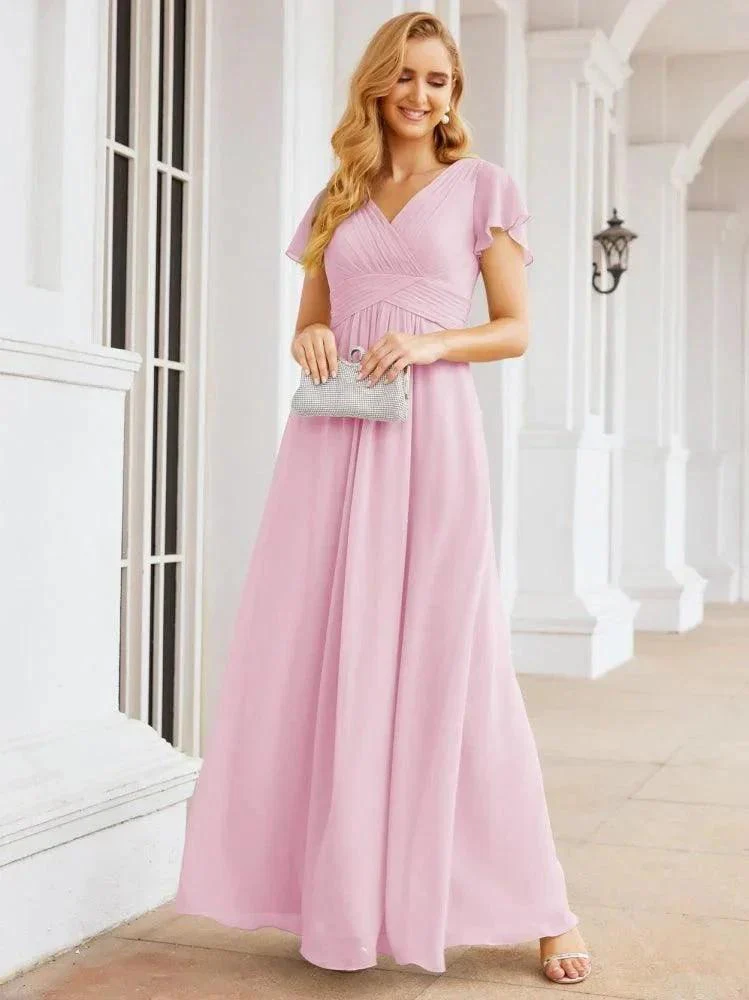 Numbersea Formal Prom Gowns for Mother of The Bride Cap Sleeves Bridesmaid Dress 28047 - Image 115