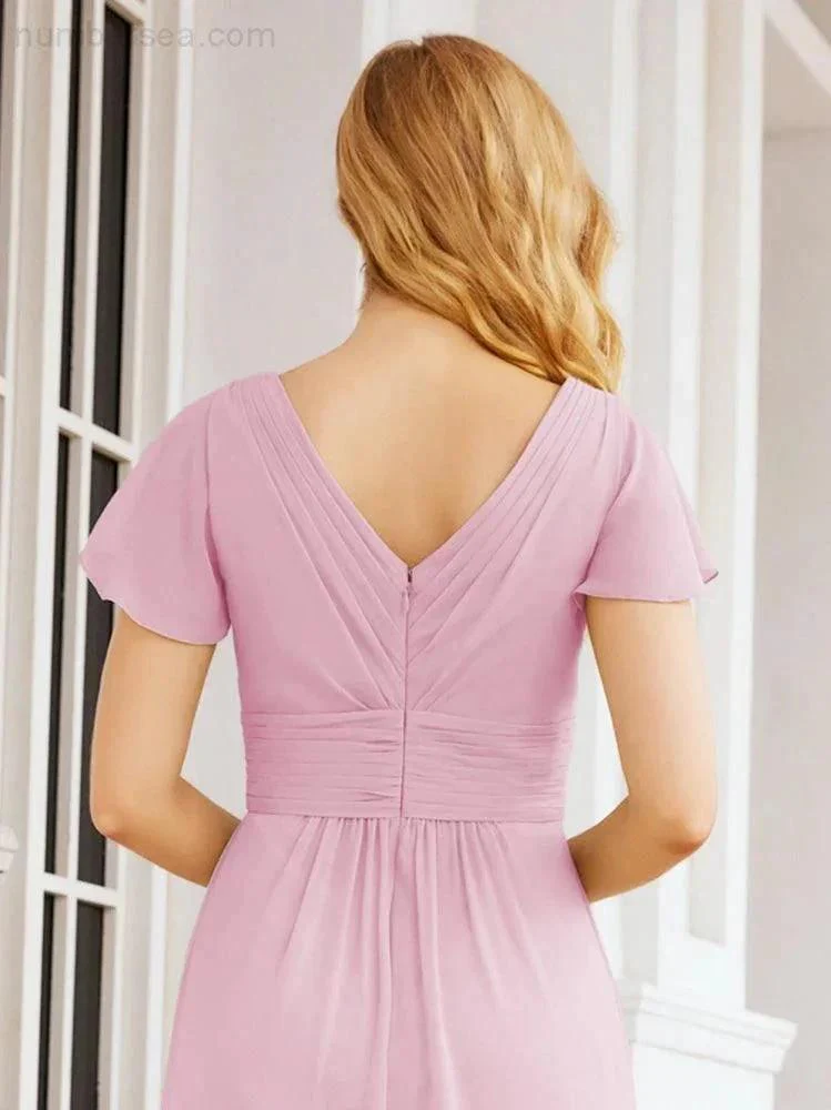 Numbersea Formal Prom Gowns for Mother of The Bride Cap Sleeves Bridesmaid Dress 28047 - Image 116