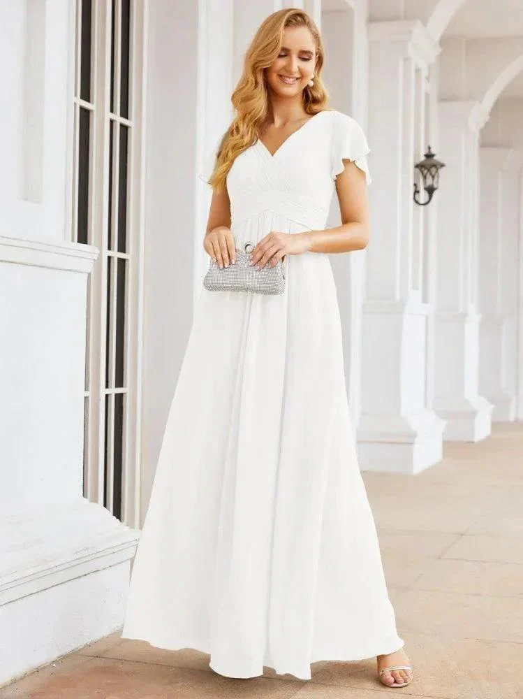 Numbersea Formal Prom Gowns for Mother of The Bride Cap Sleeves Bridesmaid Dress 28047 - Image 124
