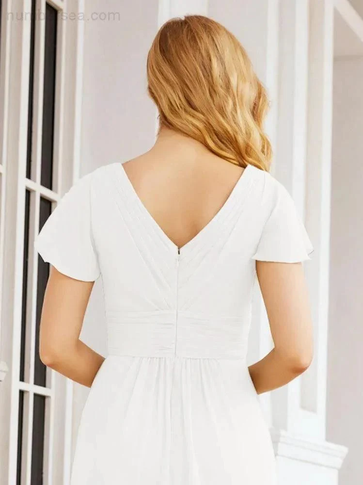Numbersea Formal Prom Gowns for Mother of The Bride Cap Sleeves Bridesmaid Dress 28047 - Image 125