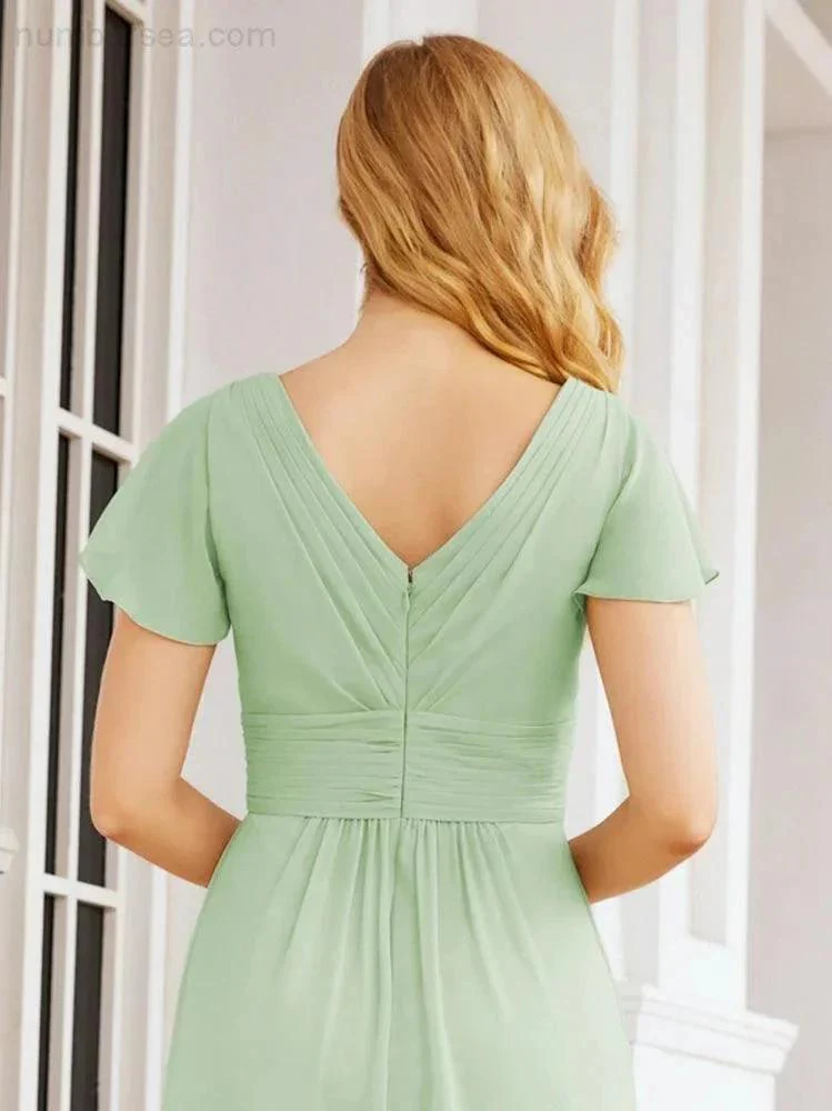 Numbersea Formal Prom Gowns for Mother of The Bride Cap Sleeves Bridesmaid Dress 28047 - Image 14