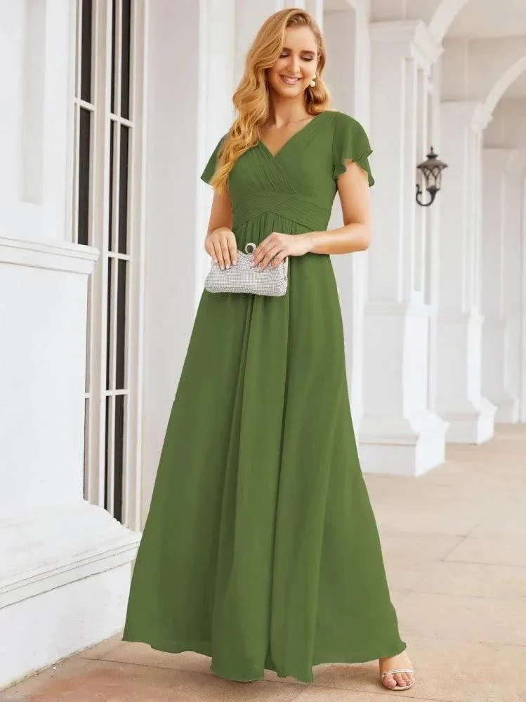Numbersea Formal Prom Gowns for Mother of The Bride Cap Sleeves Bridesmaid Dress 28047 - Image 19
