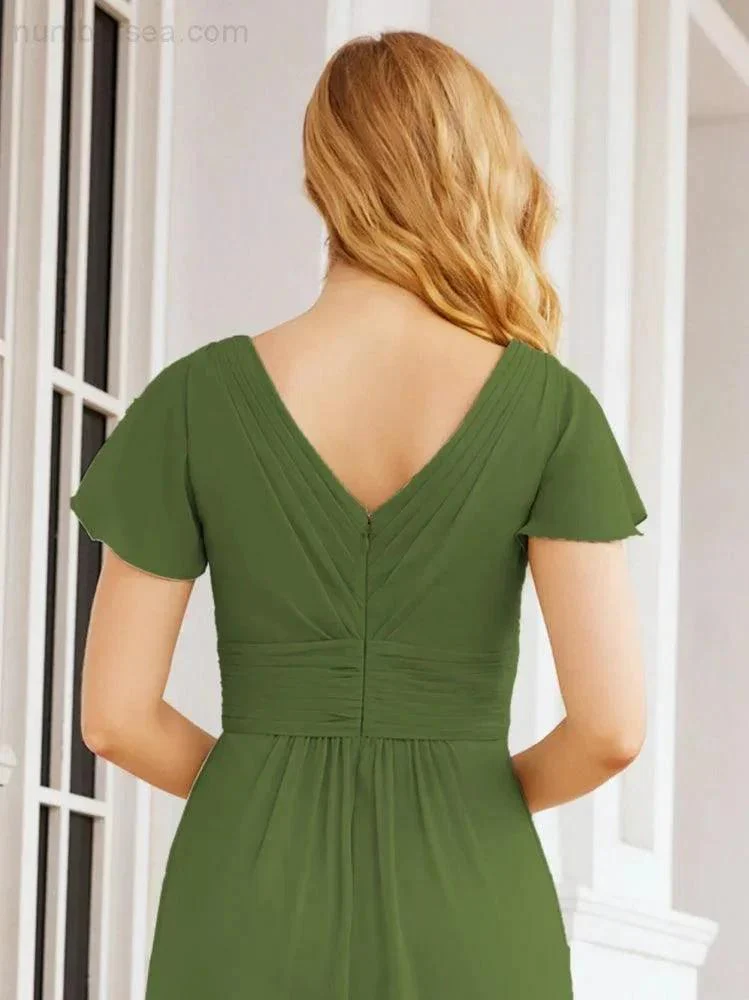 Numbersea Formal Prom Gowns for Mother of The Bride Cap Sleeves Bridesmaid Dress 28047 - Image 20