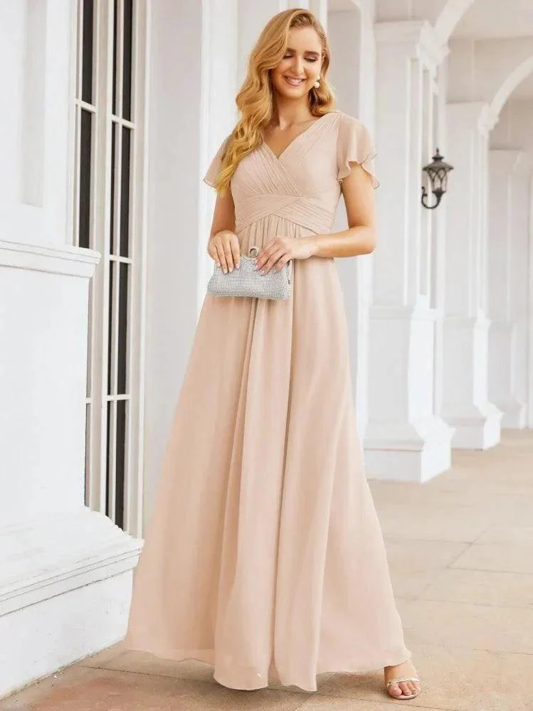 Numbersea Formal Prom Gowns for Mother of The Bride Cap Sleeves Bridesmaid Dress 28047 - Image 22
