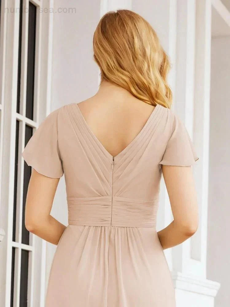 Numbersea Formal Prom Gowns for Mother of The Bride Cap Sleeves Bridesmaid Dress 28047 - Image 23