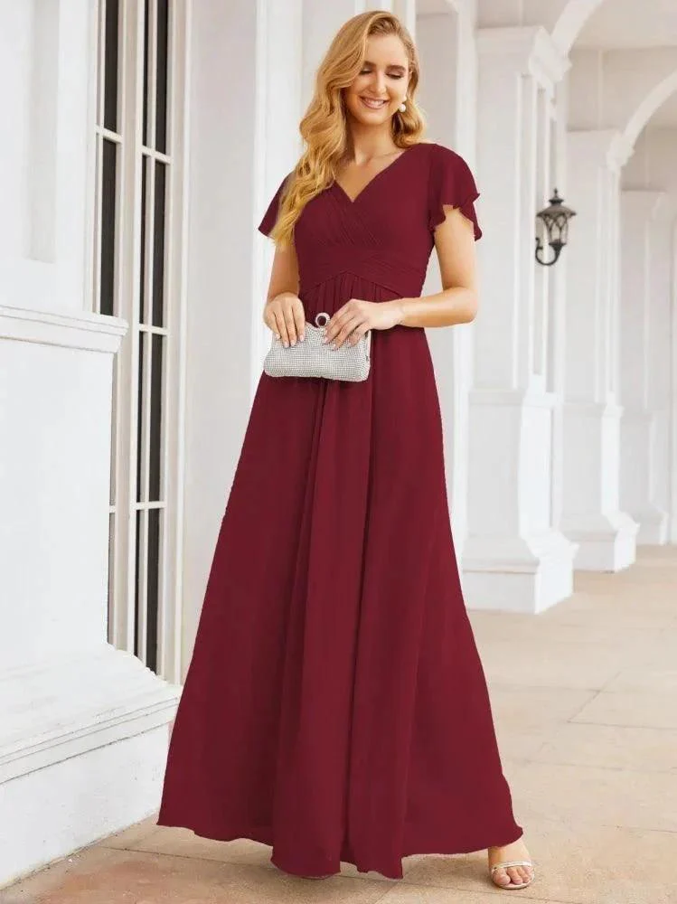 Numbersea Formal Prom Gowns for Mother of The Bride Cap Sleeves Bridesmaid Dress 28047 - Image 34