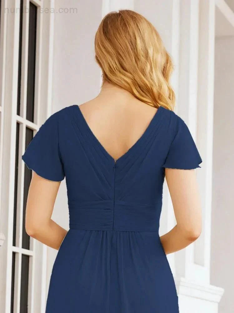 Numbersea Formal Prom Gowns for Mother of The Bride Cap Sleeves Bridesmaid Dress 28047 - Image 38