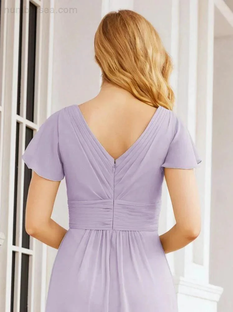 Numbersea Formal Prom Gowns for Mother of The Bride Cap Sleeves Bridesmaid Dress 28047 - Image 41