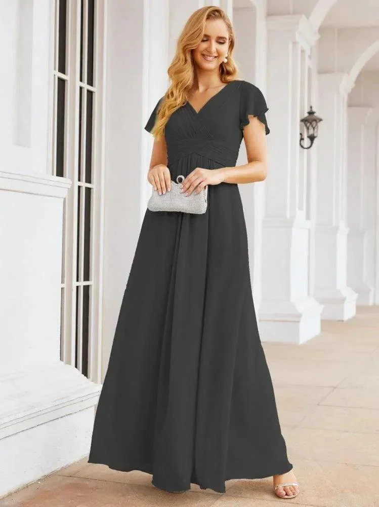 Numbersea Formal Prom Gowns for Mother of The Bride Cap Sleeves Bridesmaid Dress 28047 - Image 43