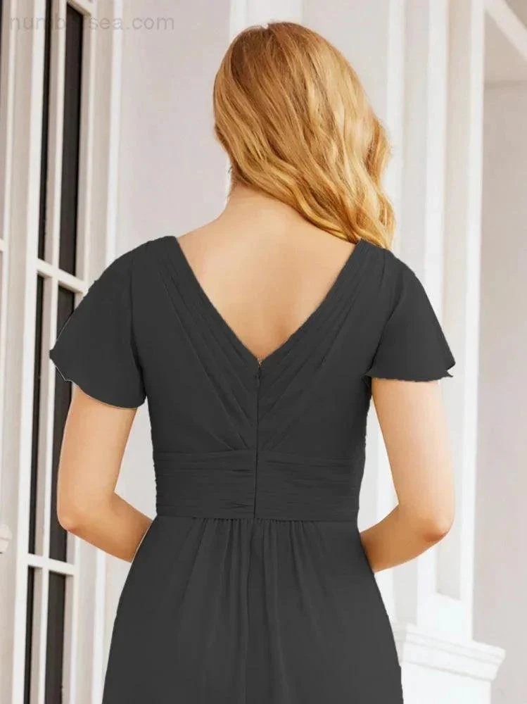 Numbersea Formal Prom Gowns for Mother of The Bride Cap Sleeves Bridesmaid Dress 28047 - Image 44