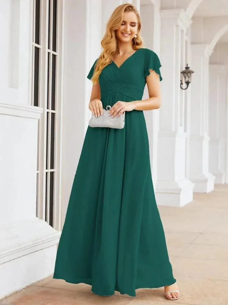 Numbersea Formal Prom Gowns for Mother of The Bride Cap Sleeves Bridesmaid Dress 28047 - Image 49