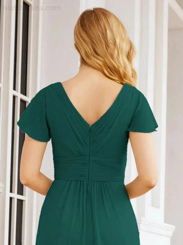 Numbersea Formal Prom Gowns for Mother of The Bride Cap Sleeves Bridesmaid Dress 28047 - Image 50