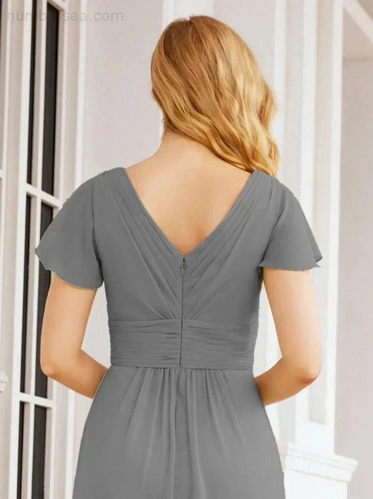 Numbersea Formal Prom Gowns for Mother of The Bride Cap Sleeves Bridesmaid Dress 28047 - Image 59