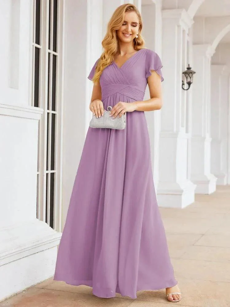 Numbersea Formal Prom Gowns for Mother of The Bride Cap Sleeves Bridesmaid Dress 28047 - Image 61
