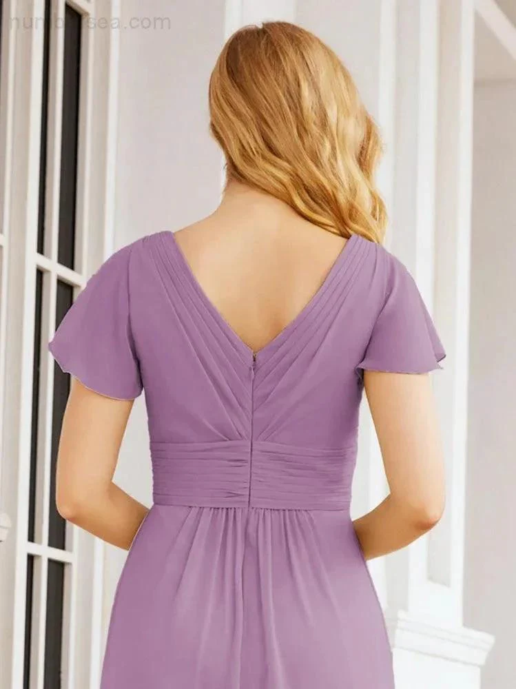 Numbersea Formal Prom Gowns for Mother of The Bride Cap Sleeves Bridesmaid Dress 28047 - Image 62