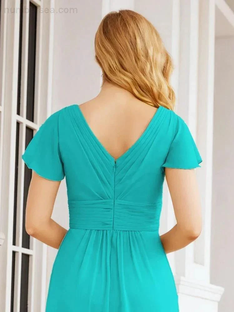 Numbersea Formal Prom Gowns for Mother of The Bride Cap Sleeves Bridesmaid Dress 28047 - Image 68