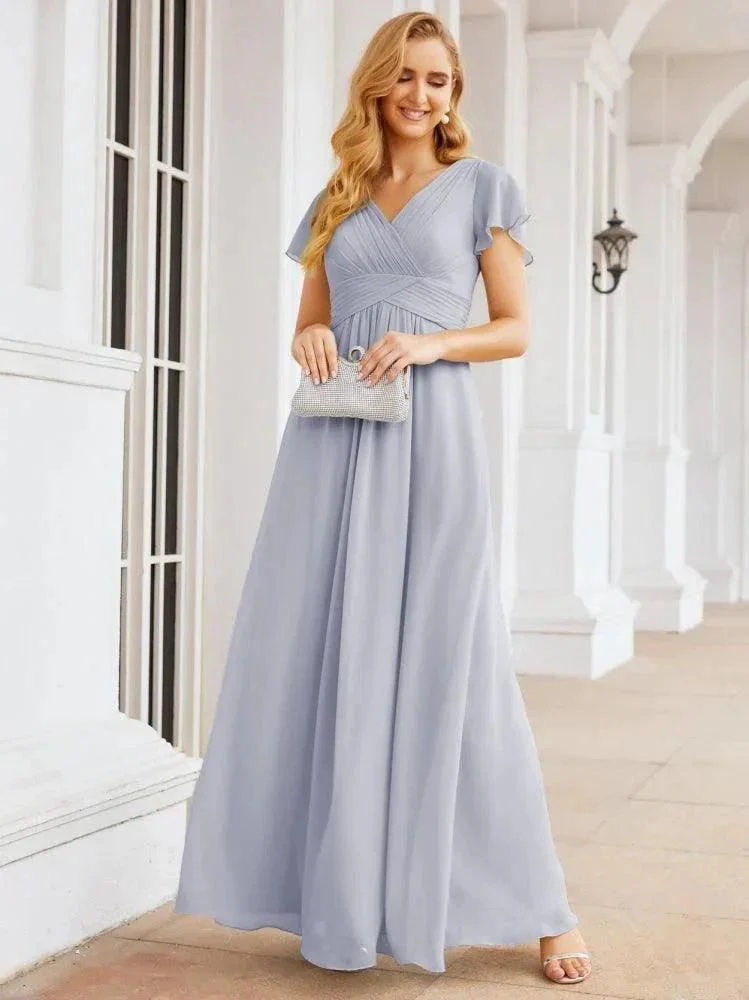 Numbersea Formal Prom Gowns for Mother of The Bride Cap Sleeves Bridesmaid Dress 28047 - Image 7