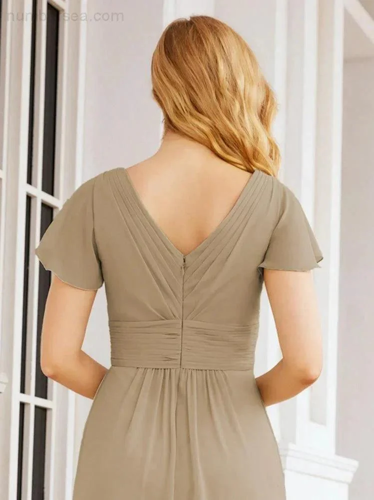 Numbersea Formal Prom Gowns for Mother of The Bride Cap Sleeves Bridesmaid Dress 28047 - Image 71