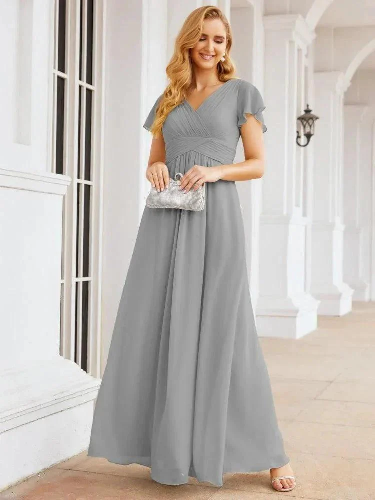 Numbersea Formal Prom Gowns for Mother of The Bride Cap Sleeves Bridesmaid Dress 28047 - Image 73