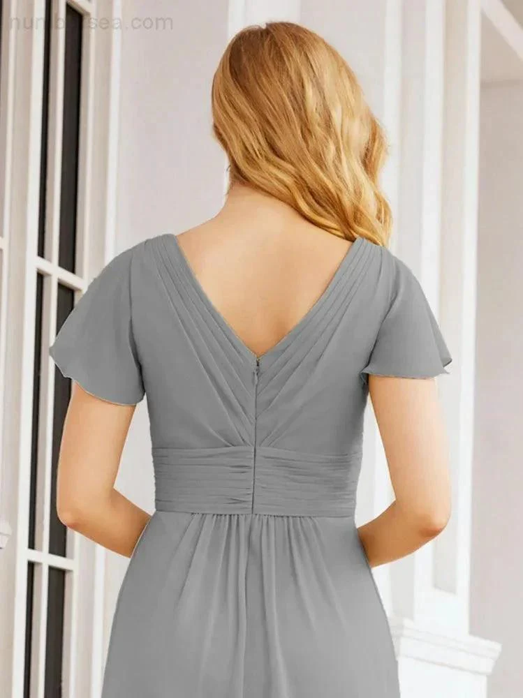 Numbersea Formal Prom Gowns for Mother of The Bride Cap Sleeves Bridesmaid Dress 28047 - Image 74