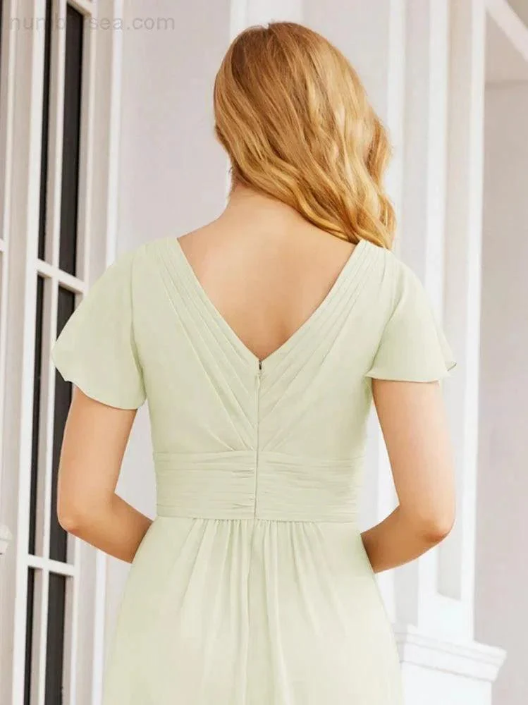 Numbersea Formal Prom Gowns for Mother of The Bride Cap Sleeves Bridesmaid Dress 28047 - Image 77