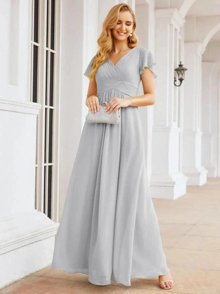Numbersea Formal Prom Gowns for Mother of The Bride Cap Sleeves Bridesmaid Dress 28047 - Image 79