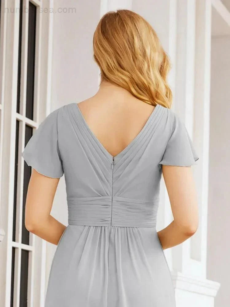 Numbersea Formal Prom Gowns for Mother of The Bride Cap Sleeves Bridesmaid Dress 28047 - Image 80