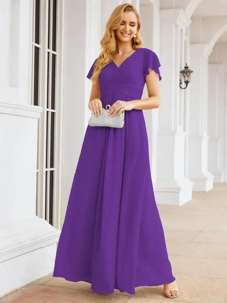 Numbersea Formal Prom Gowns for Mother of The Bride Cap Sleeves Bridesmaid Dress 28047 - Image 82