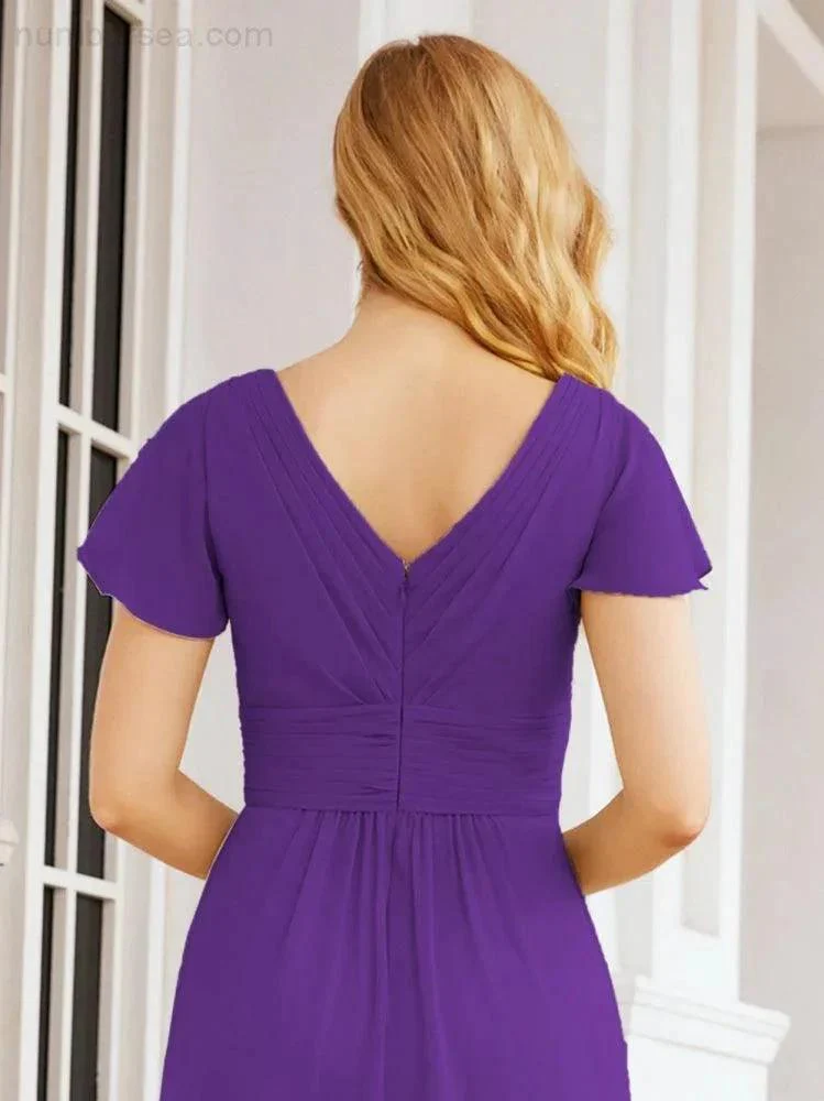 Numbersea Formal Prom Gowns for Mother of The Bride Cap Sleeves Bridesmaid Dress 28047 - Image 83