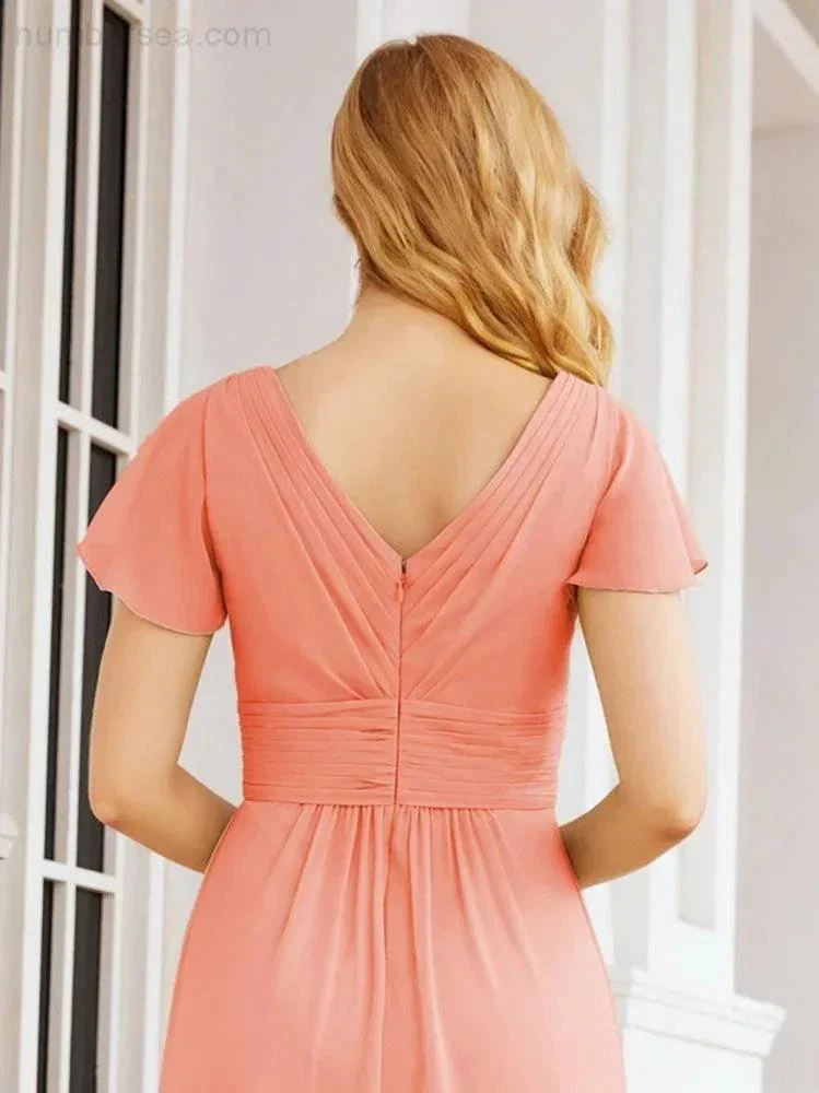 Numbersea Formal Prom Gowns for Mother of The Bride Cap Sleeves Bridesmaid Dress 28047 - Image 86