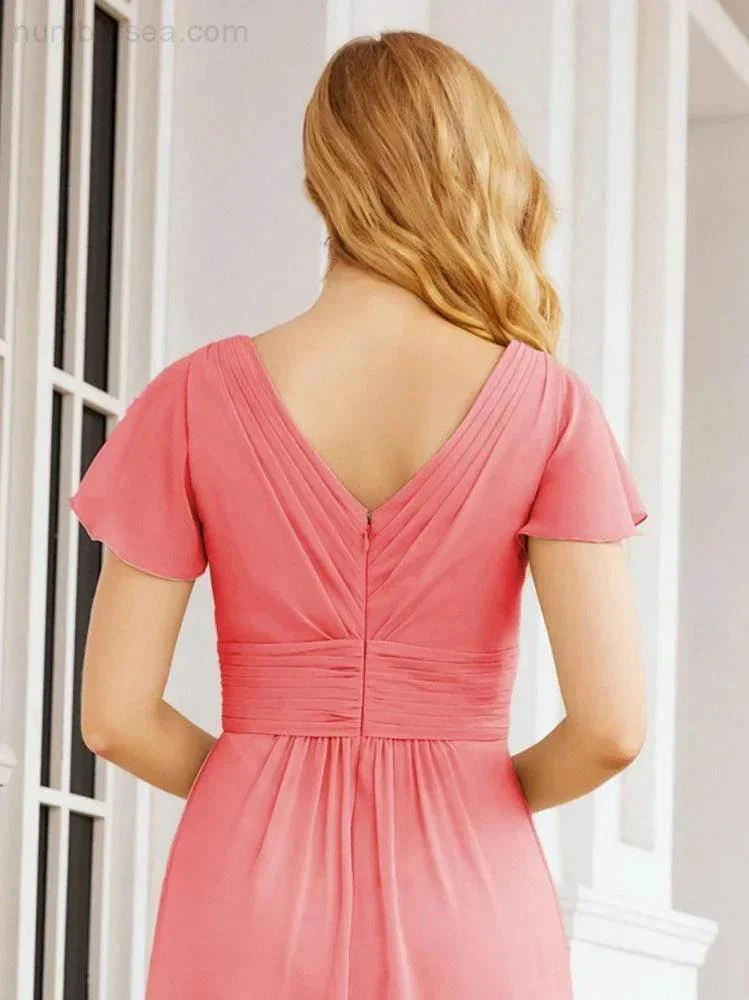 Numbersea Formal Prom Gowns for Mother of The Bride Cap Sleeves Bridesmaid Dress 28047 - Image 89